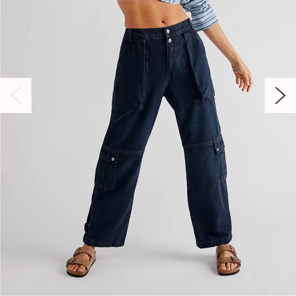 We The Free Marx Slouchy Cargo Jeans Dark Wash